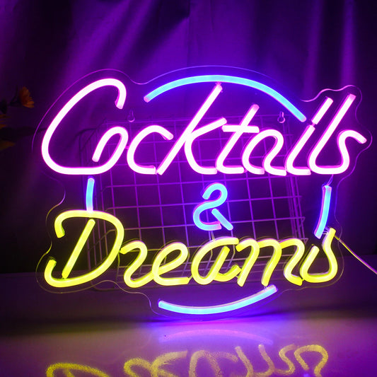 Neon Cocktails Beer Sign